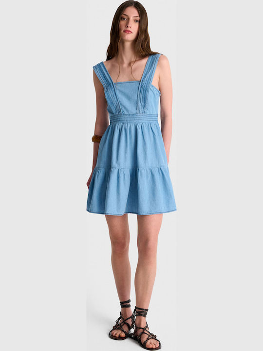 Summer Mini Denim Dress Blue 81253759 Light Blue