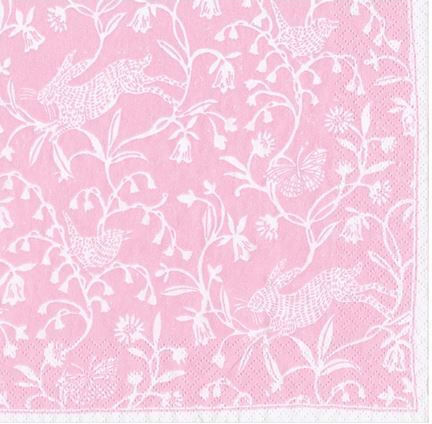 Xαρτοπετσέτες Luncheon Hedgerow Petal Pink 16.5x16.5cm Caspari 20 Tεμάχια