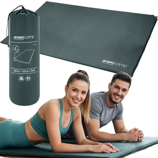 Enero Αυτοφούσκωτο Διπλό Υπόστρωμα Camping 192x132cm Πάχους 3cm Πράσινο
