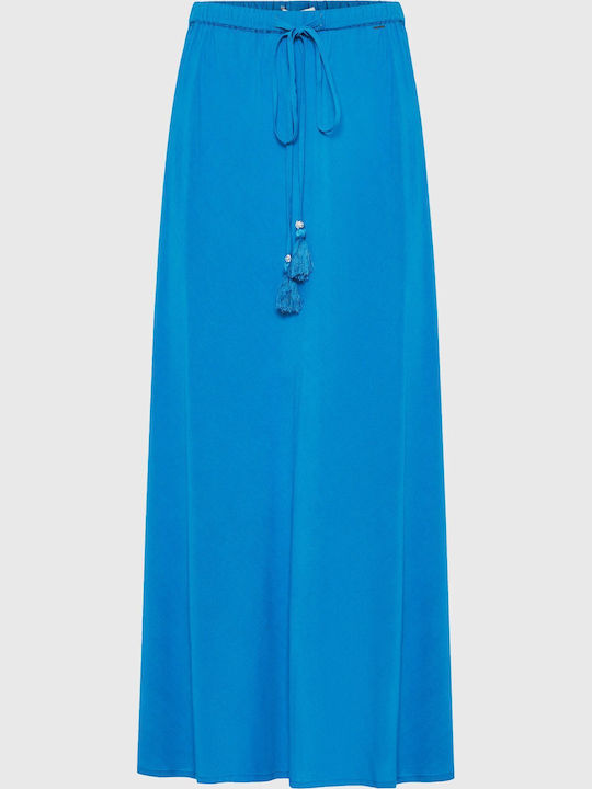Funky Buddha High Waist Maxi Skirt Ibiza Blue