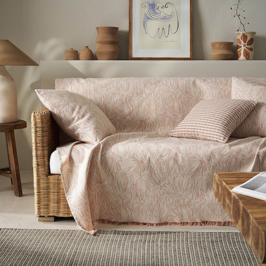 Gofis Home Delia Three-Seater Sofa Throw 2 Sides 180x310cm Dusted Clay Gofis Home Delia Three-Seater Sofa Throw 2 Sides 180x310cm Dusted Clay