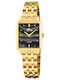 Lotus Watches Womens Battery Watch With Gold Metal Bracelet