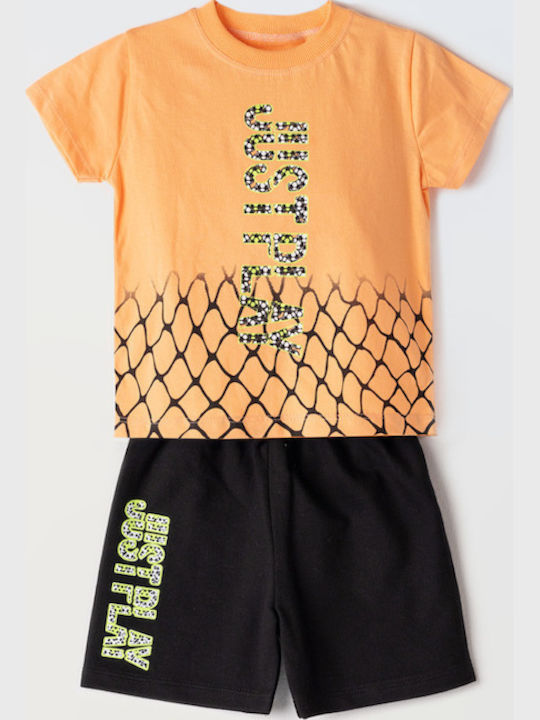Kids Set with Shorts Summer 2 Pieces Orange
