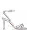 Damen Sandalen Silber Leder
