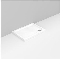 Ceramica Dolomite Rectangular Porcelain Shower Tray 100x70cm White