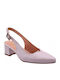 Leder Pumps mit niedrigem Absatz Weiß