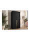 Hartford 603 Double Door Wardrobe with Mirror Gold 100x52x202cm