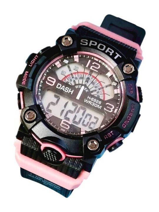 Digital Men's Watch 40mm Battery with Pink Rubber Strap