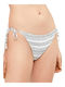 Bikinihosen Slip mit Schnürung Weiß-Schwarz