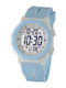 Lasika Digital Men's Battery Watch with Light Blue Rubber Strap