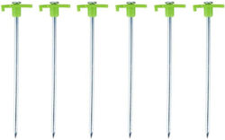 Tent Pegs 19cm Set 6 Pcs Metal Plastic Camp Active