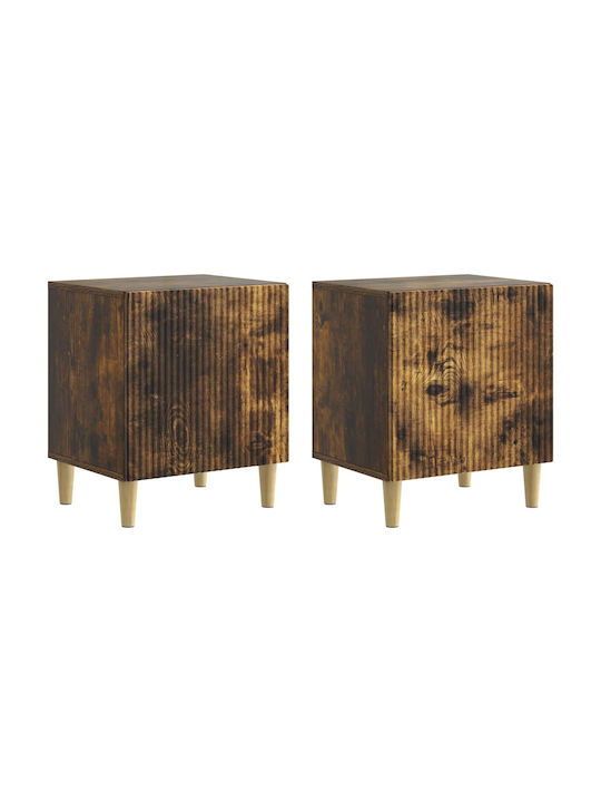 Wooden Brown Bedside Tables 2 Pieces 43x34.5x50cm
