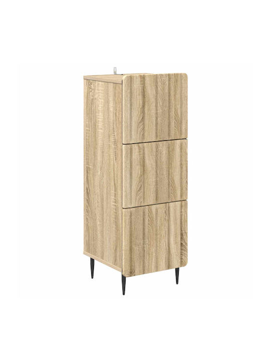 Wooden Storage Drawers with 3 Drawers L33xW34.5xH92cm