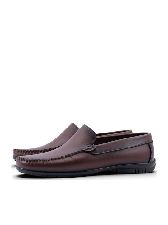 Gale Δερμάτινα Ανδρικά Loafers σε Καφέ Χρώμα