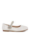Kids Ballerinas With Hoop & Loop Closure Patent Leather White
