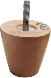 JGS S.A. Ξύλινο Πόδι 6cm Καφέ