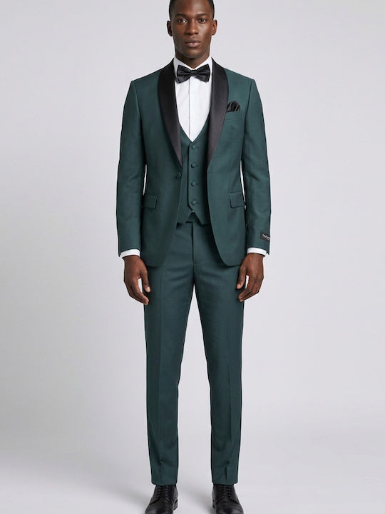 Men's Groom's Suit with Vest Green