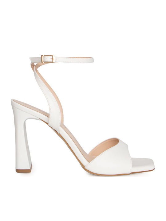 Studio White Leather Sandals