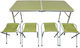 Enero Aluminum Table Set for Camping Foldable in Case 120x70x60cm Green