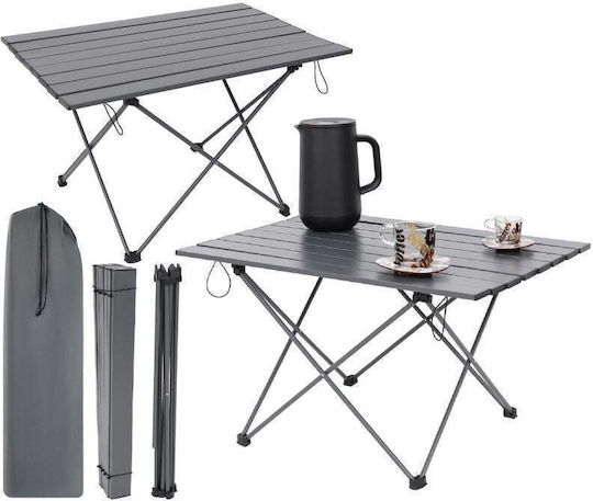 Enero Τραπέζι Αλουμινίου για Camping Πτυσσόμενο 68x46x40cm Γκρι