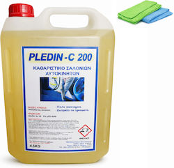Eurochem Pledin C-200 Биологичен Почистващ Препарат 4,5kg Свръхконцентриран За Автомобилни Салони Мека Мебел Дома Килими Тъкани Български Продукт > Професионална Употреба + 2 Микрофибърни Кърпи 40x40cm 600gsm