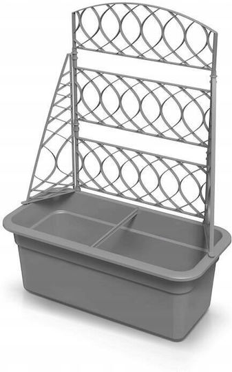 Bloma Gray Stone Flowerpot Pergola Gray Silver