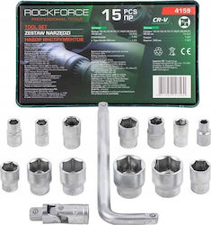 Σετ Εργαλείων Rockforce Σετ Εργαλείων 15 Τεμ Εξάγωνο 10-32mm Σετ Εργαλείων Rockforce Σετ Εργαλείων 15 Τεμ Εξάγωνο 10-32mm