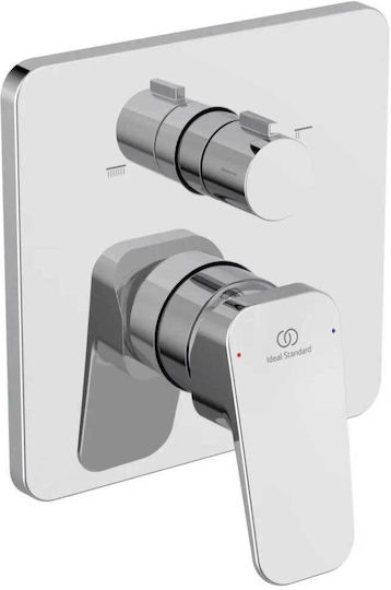 Ideal Standard Built-in Battery Mixer for Shower 2 Exits Silver