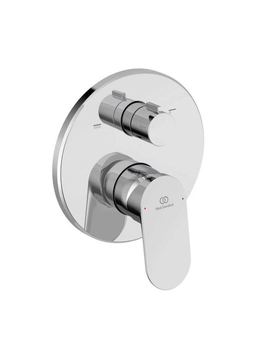 Ideal Standard Μίκτης Μπαταρίας Εντοιχισμού για Ντουζιέρα 2 Εξόδων Ασημί