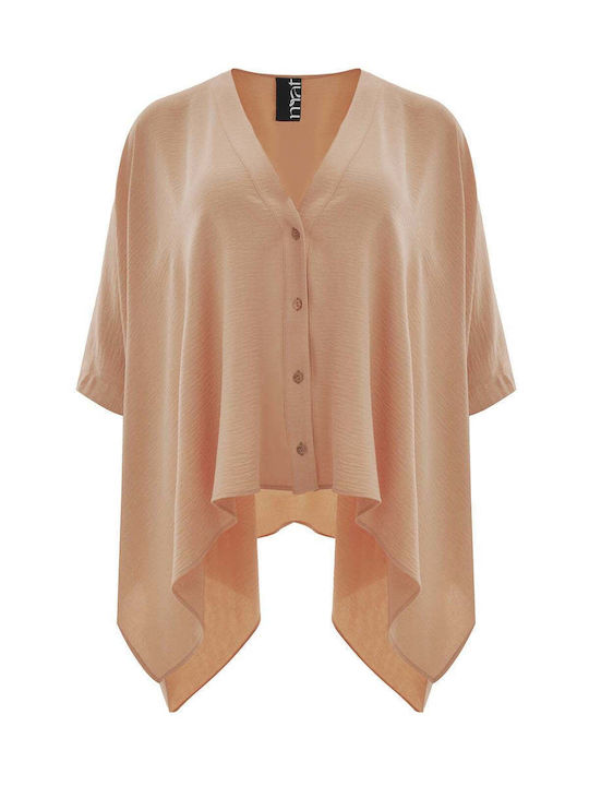 Mat Fashion Long Sleeve Women's Shirt Beige