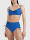 Bikinihosen Slip Hohe Taille Blau
