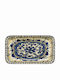 Rinart Servierplatte Rechteck aus Porzellan Blau 30x21cm