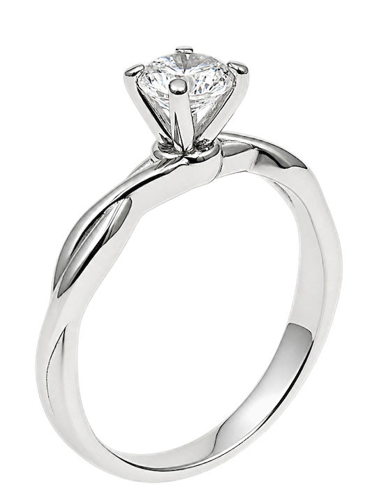 VTJ Einzelner Steine Ringe aus Silber mit Diamant