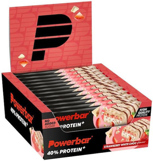 PowerBar Plus Μπάρες με 40% Πρωτεΐνη & Γεύση Φράουλα 12x40gr