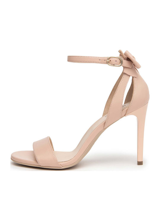 Sandale Elegante Damă Roz Din Piele