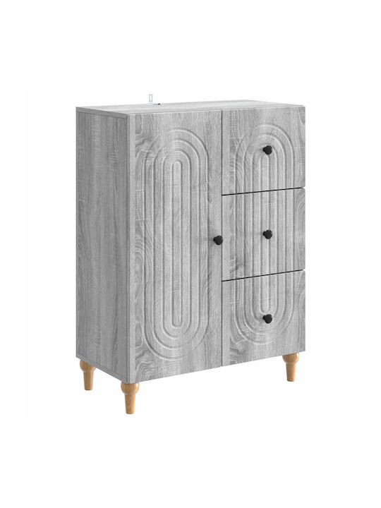 Wooden Sideboard with Drawers Gray Sonoma 66x34.5x90cm
