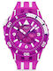 Swatch Flower Womens Watch Battery with Purple Rubber Strap
