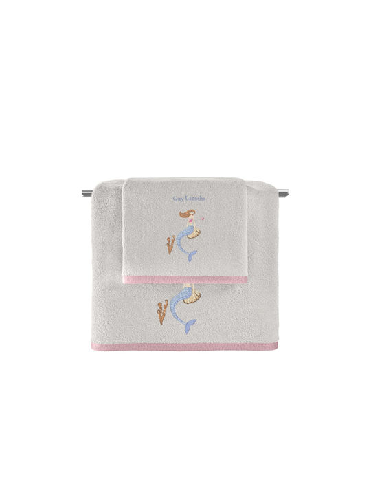 Guy Laroche Set of Baby Towels 2pcs Pink-Silver