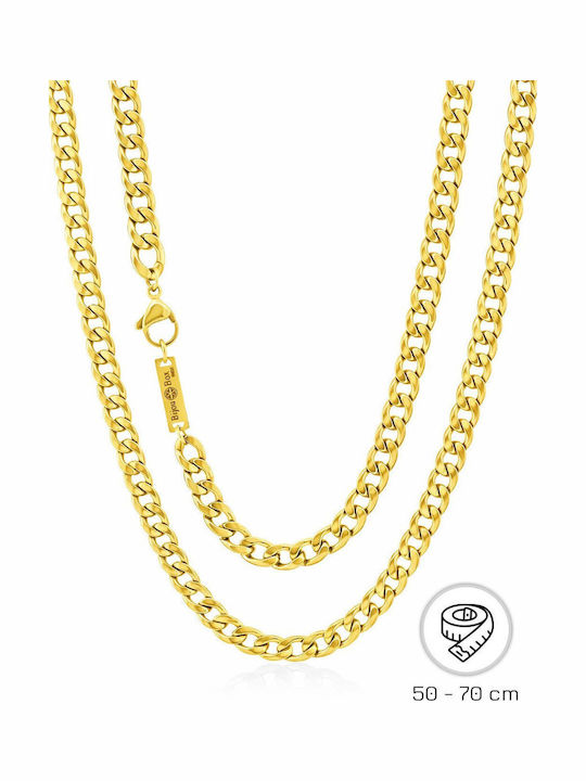 Bijou Box Men's Cuban Neck Chain Steel Gold Plated