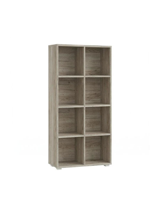 Smart Βιβλιοθήκη Δαπέδου Ξύλινη Γκρι 74x25x146cm