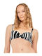 Bikinioberteile mit Polsterung Tierdruck Schwarz-Ivory