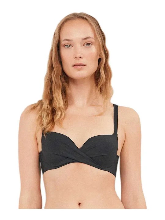 Bikini Σουτιέν με Ενίσχυση Μαύρο