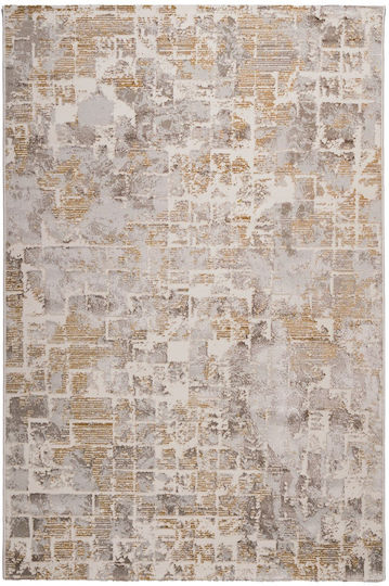 Biokarpet Wohnzimmer Teppich Weiß-Gold 67x220