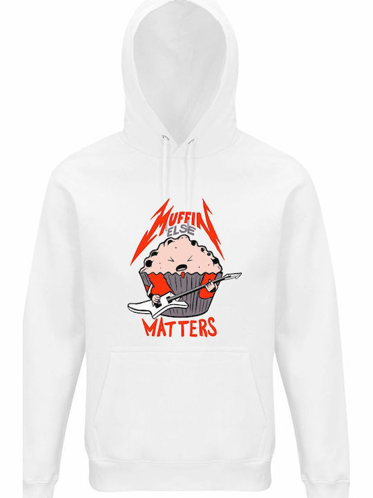Hoodie Organic Unisex " Metallica Muffin Else Matters Funny Fanart " White