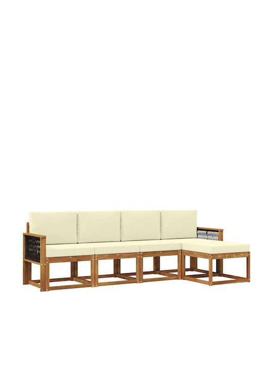 vidaXL Zweisitziges Outdoor-Sofa Kunststoff mit Kissen 249x122.5x73cm