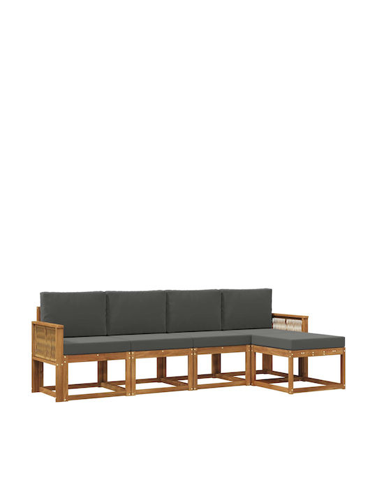 vidaXL Zweisitziges Outdoor-Sofa Kunststoff mit...