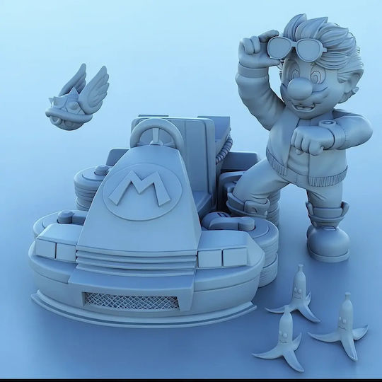 Figurină Super Mario Back To Future 3D Tipărită 30 Cm 1:6