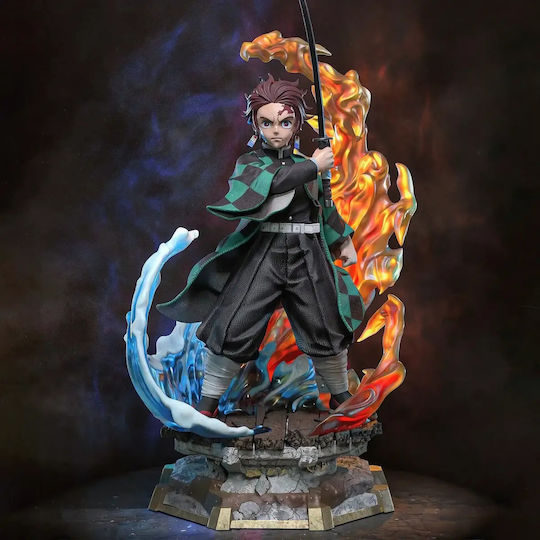Figurină Tanjiro Demon Slayer Gheață Foc 3d Tipărită 11 4 Cm 1:16