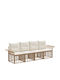 Four-Seater Outdoor Rattan Sofa with Cushions