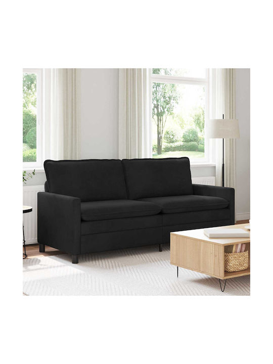 Doppelsitzer Samt Sofa Schwarz 196x81x87.5cm